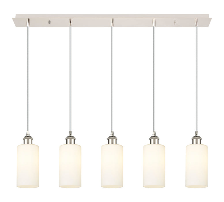 Innovations 125B-5P-PN-G434-7WH Five Light Linear Pendant, Polished Nickel