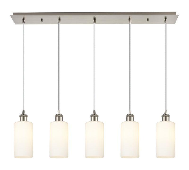 Innovations 125B-5P-SN-G434-7WH Five Light Linear Pendant, Brushed Satin Nickel