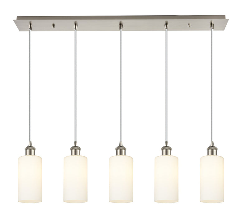Innovations 125B-5P-SN-G434-7WH Five Light Linear Pendant, Brushed Satin Nickel