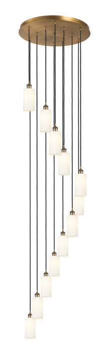 Innovations 126B-12P-BB-G434-7WH 12 Light Pendant, Brushed Brass