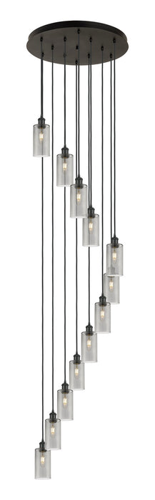 Innovations 126B-12P-BK-G434-7SM 12 Light Pendant, Matte Black