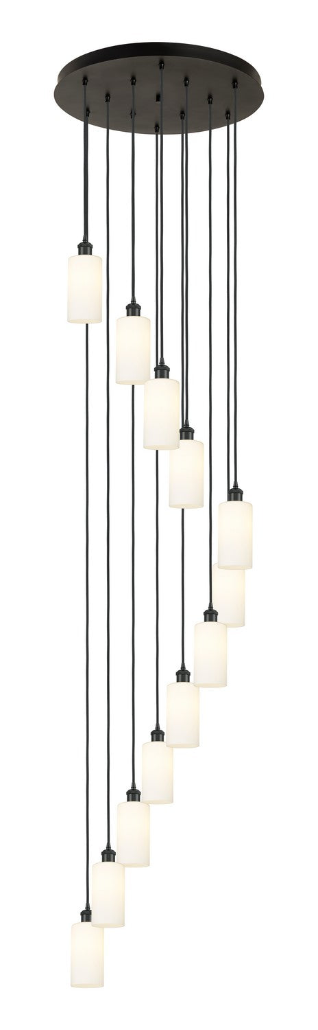 Innovations 126B-12P-BK-G434-7WH 12 Light Pendant, Matte Black