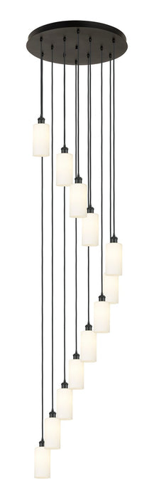 Innovations 126B-12P-BK-G434-7WH 12 Light Pendant, Matte Black