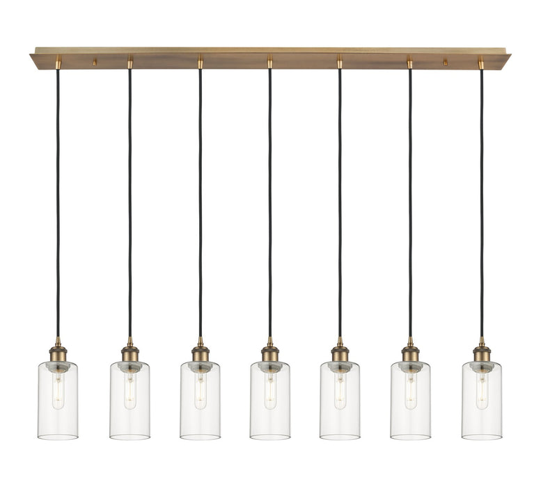 Innovations 127B-7P-BB-G434-7CL Seven Light Linear Pendant, Brushed Brass