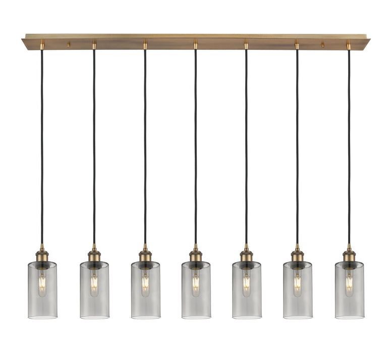Innovations 127B-7P-BB-G434-7SM Seven Light Linear Pendant, Brushed Brass