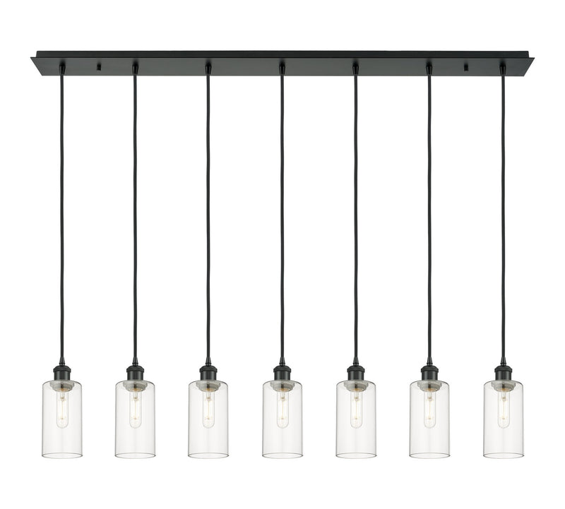 Innovations 127B-7P-BK-G434-7CL Seven Light Linear Pendant, Matte Black