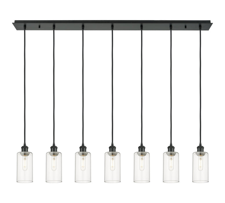 Innovations 127B-7P-BK-G434-7CL Seven Light Linear Pendant, Matte Black