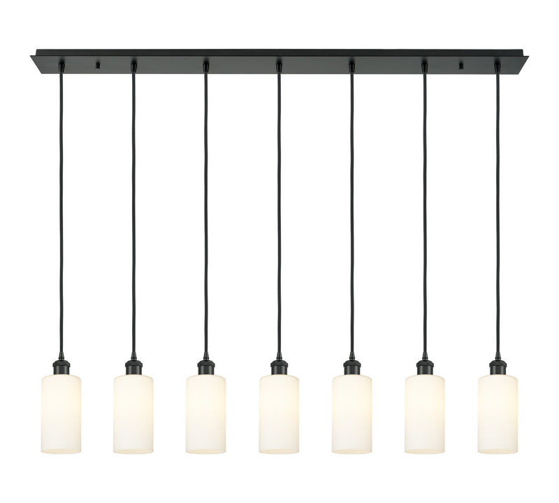 Innovations 127B-7P-BK-G434-7WH Seven Light Linear Pendant, Matte Black