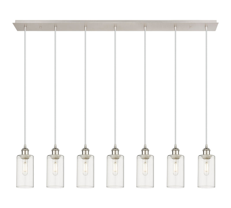 Innovations 127B-7P-PN-G434-7CL Seven Light Linear Pendant, Polished Nickel