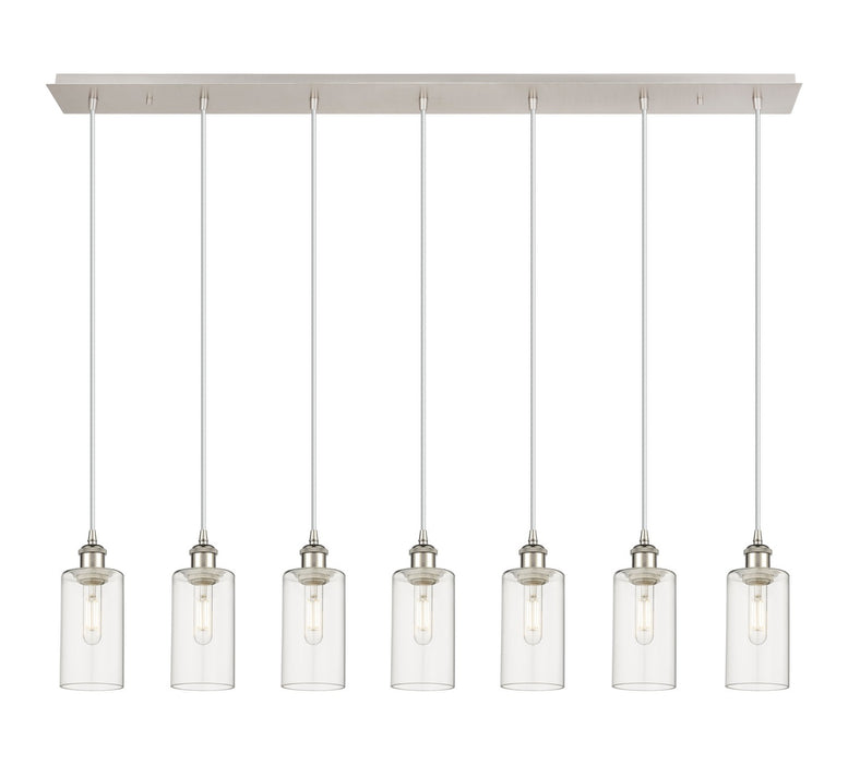 Innovations 127B-7P-PN-G434-7CL Seven Light Linear Pendant, Polished Nickel