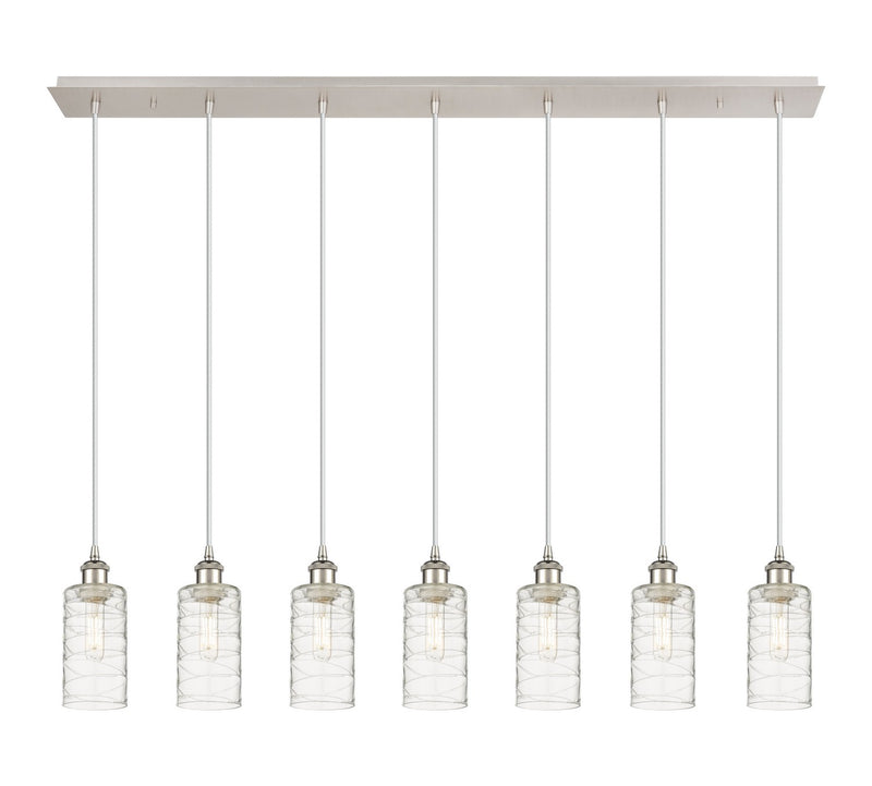 Innovations 127B-7P-PN-G434-7DE Seven Light Linear Pendant, Polished Nickel