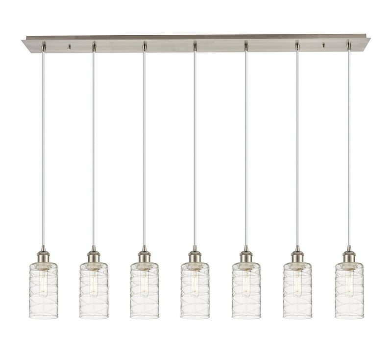 Innovations 127B-7P-SN-G434-7DE Seven Light Linear Pendant, Brushed Satin Nickel