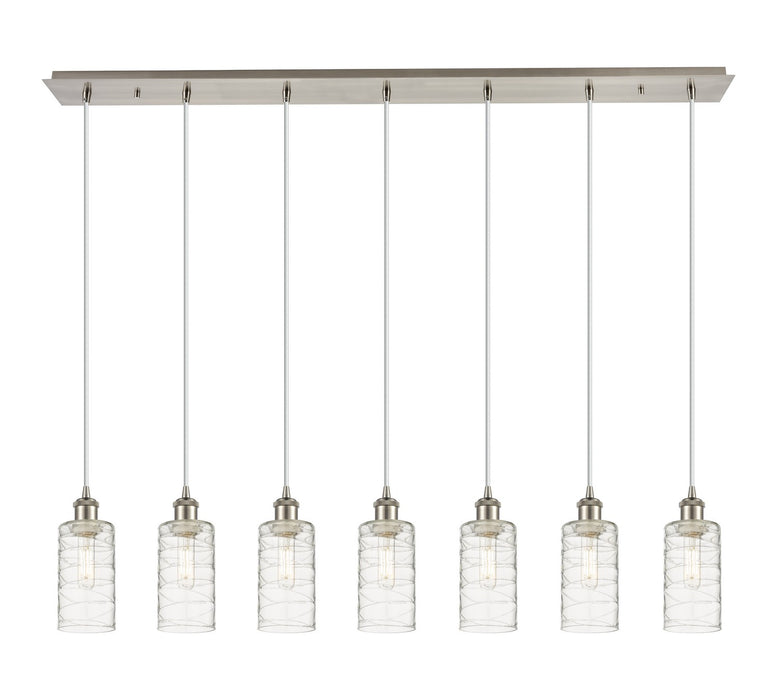 Innovations 127B-7P-SN-G434-7DE Seven Light Linear Pendant, Brushed Satin Nickel