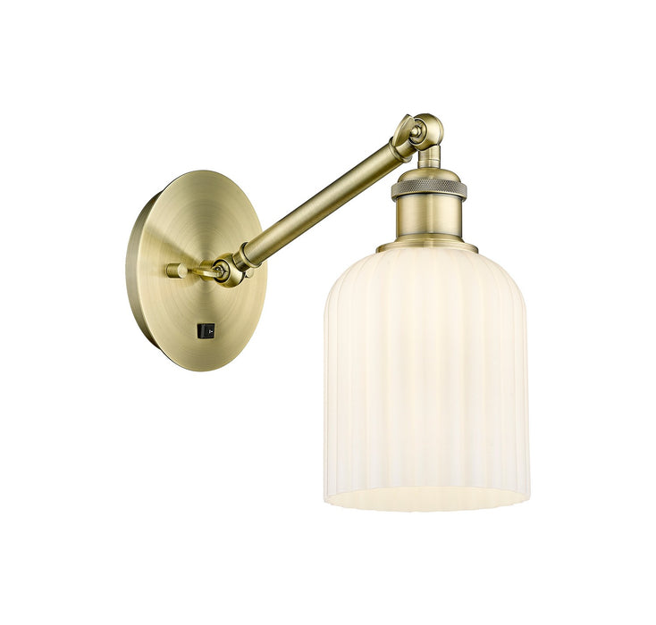 Innovations 317-1W-AB-G559-5GWH One Light Wall Sconce, Antique Brass