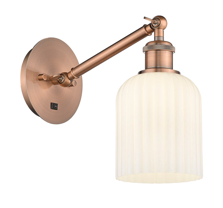 Innovations 317-1W-AC-G559-5GWH One Light Wall Sconce, Antique Copper