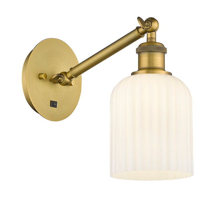 Innovations 317-1W-BB-G559-5GWH One Light Wall Sconce, Brushed Brass
