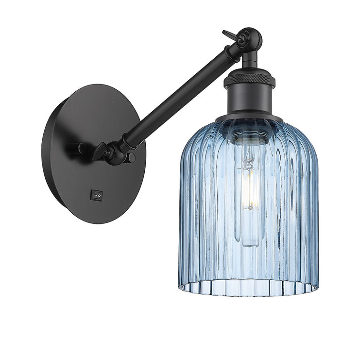 Innovations 317-1W-BK-G559-5BL One Light Wall Sconce, Matte Black