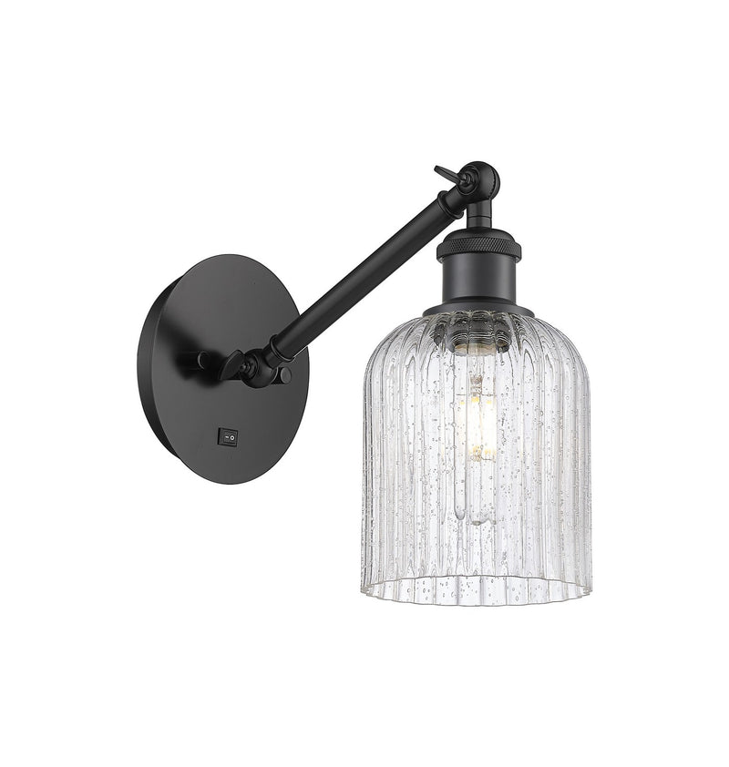 Innovations 317-1W-BK-G559-5SDY One Light Wall Sconce, Matte Black