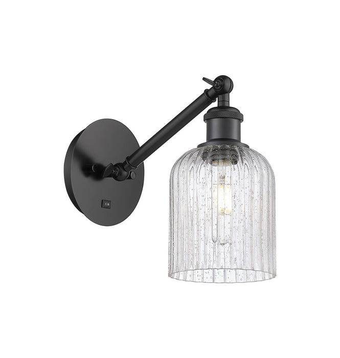 Innovations 317-1W-BK-G559-5SDY One Light Wall Sconce, Matte Black