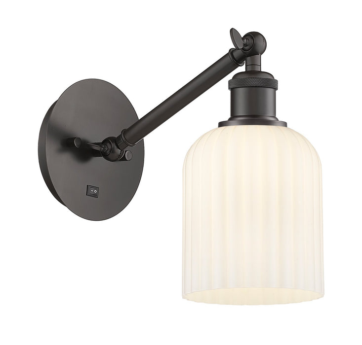 Innovations 317-1W-OB-G559-5GWH One Light Wall Sconce, Oil Rubbed Bronze