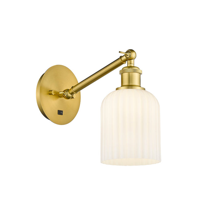 Innovations 317-1W-SG-G559-5GWH One Light Wall Sconce, Satin Gold