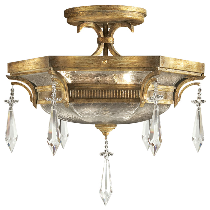 Fine Art 569840ST Three Light Semi-Flush Mount, Gold