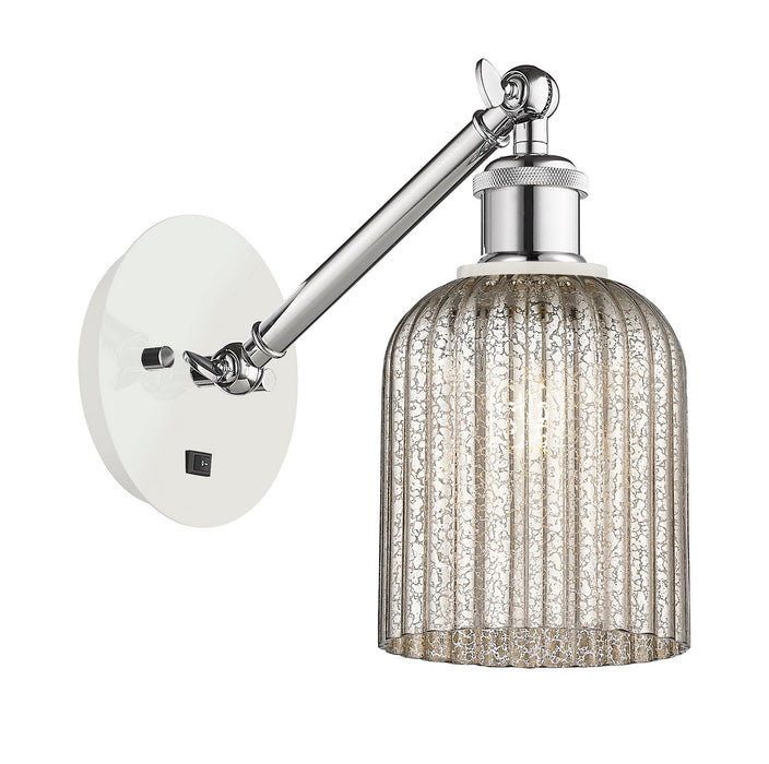 Innovations 317-1W-WPC-G559-5ME One Light Wall Sconce, White Polished Chrome