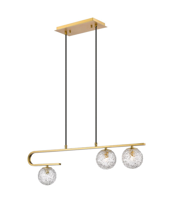Innovations 320-3I-BB-G320-5CL-BB Three Light Island Pendant, Brushed Brass
