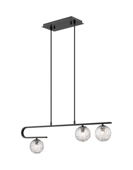 Innovations 320-3I-BK-G320-5CL-BK Three Light Island Pendant, Matte Black