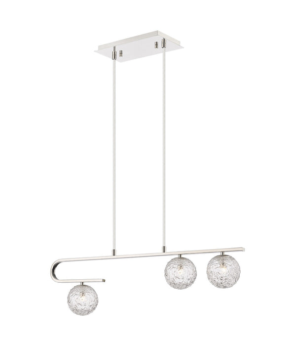 Innovations 320-3I-PN-G320-5CL-PN Three Light Island Pendant, Polished Nickel