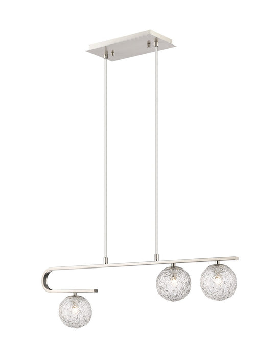 Innovations 320-3I-SN-G320-5CL-SN Three Light Island Pendant, Brushed Satin Nickel