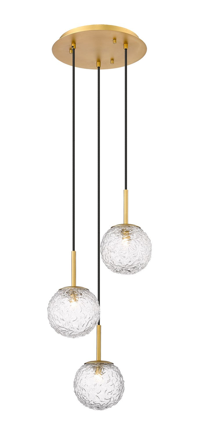 Innovations 320-3P-BB-G320-6CL-BB Three Light Mini Pendant, Brushed Brass