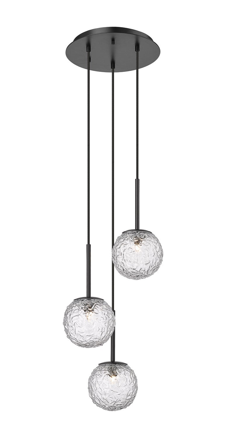 Innovations 320-3P-BK-G320-6CL-BK Three Light Mini Pendant, Matte Black