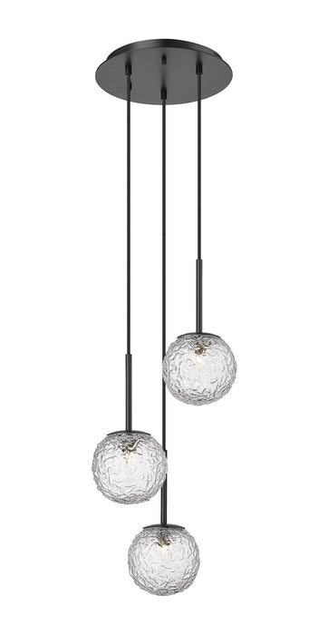 Innovations 320-3P-BK-G320-6CL-BK Three Light Mini Pendant, Matte Black
