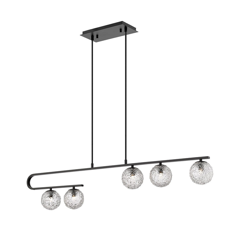 Innovations 320-5I-BK-G320-5CL-BK Five Light Island Pendant, Matte Black