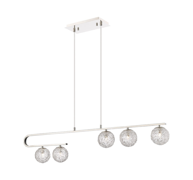 Innovations 320-5I-PN-G320-5CL-PN Five Light Island Pendant, Polished Nickel