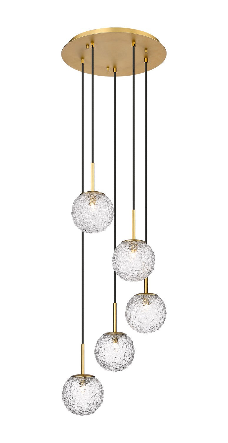 Innovations 320-5P-BB-G320-6CL-BB Five Light Mini Pendant, Brushed Brass