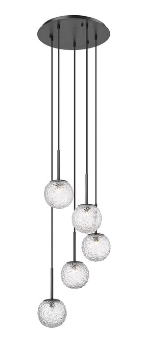 Innovations 320-5P-BK-G320-6CL-BK Five Light Mini Pendant, Matte Black