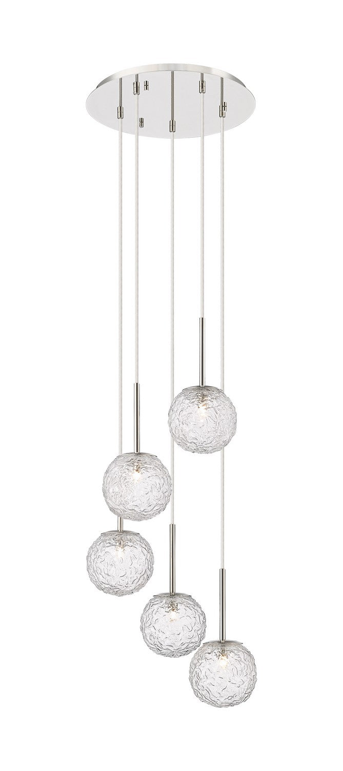 Innovations 320-5P-PN-G320-6CL-PN Five Light Mini Pendant, Polished Nickel