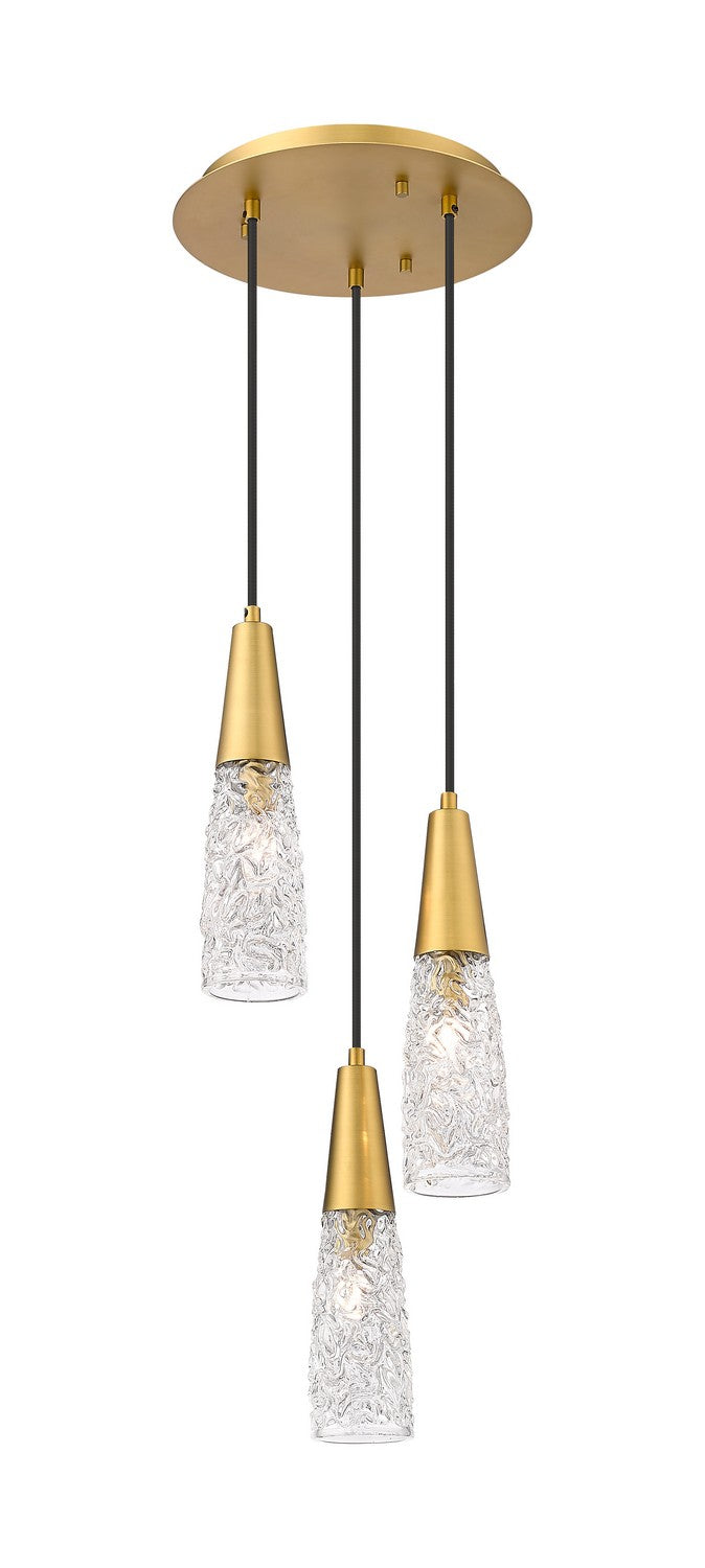 Innovations 322-3P-BB-G322-3CL Three Light Pendant, Brushed Brass