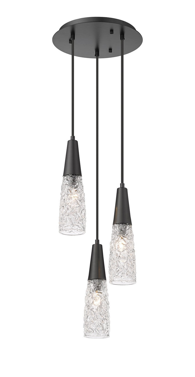 Innovations 322-3P-BK-G322-3CL Three Light Pendant, Matte Black