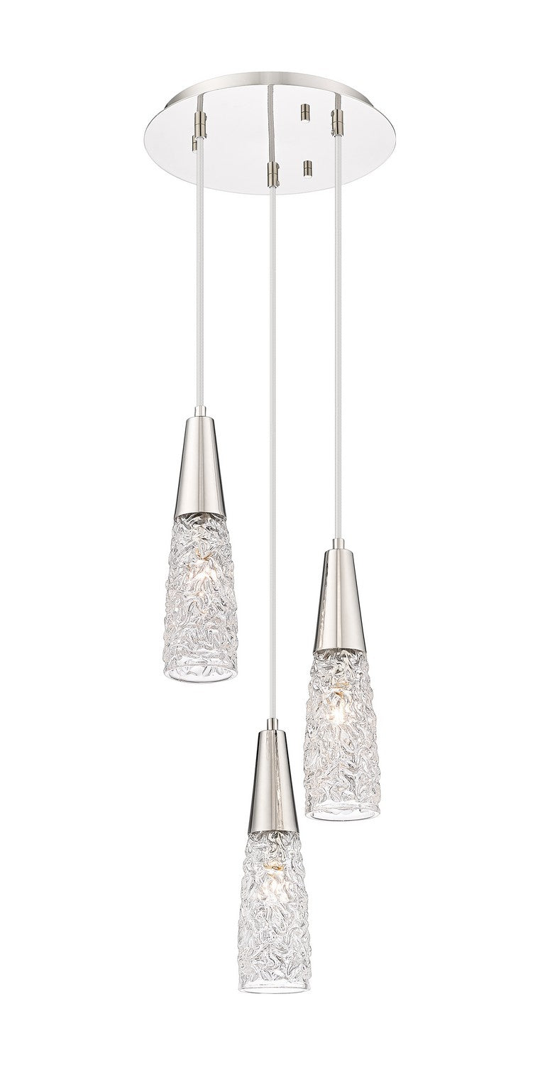 Innovations 322-3P-PN-G322-3CL Three Light Pendant, Polished Nickel