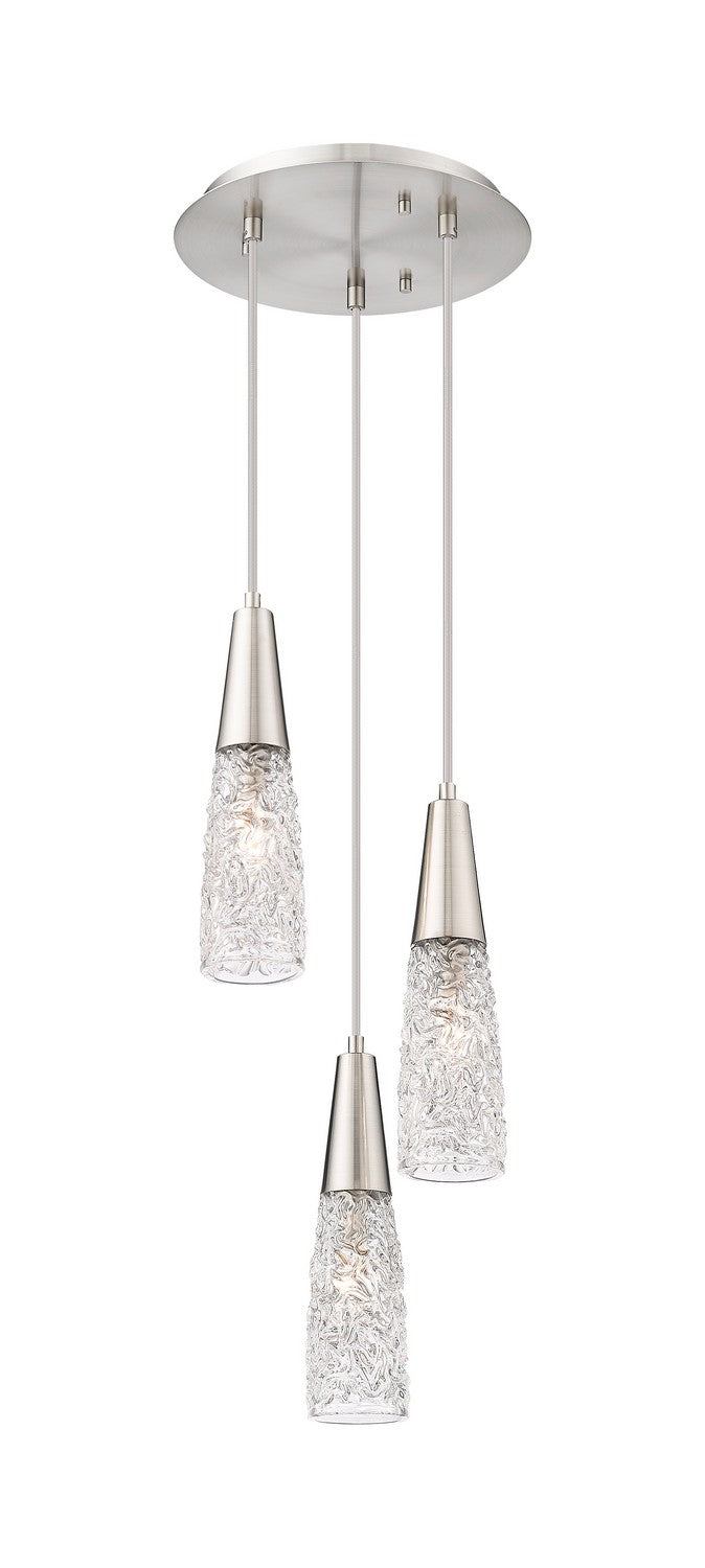 Innovations 322-3P-SN-G322-3CL Three Light Pendant, Brushed Satin Nickel