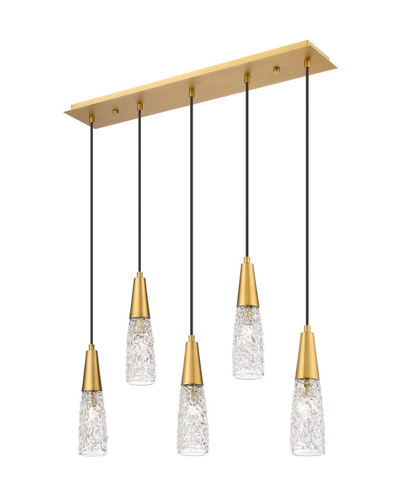 Innovations 322-5I-BB-G322-3CL Five Light Island Pendant, Brushed Brass