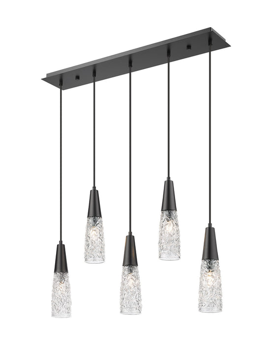 Innovations 322-5I-BK-G322-3CL Five Light Island Pendant, Matte Black