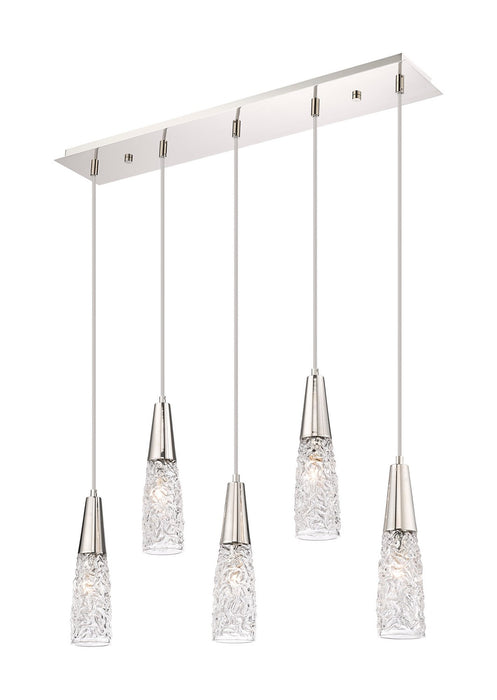 Innovations 322-5I-PN-G322-3CL Five Light Island Pendant, Polished Nickel