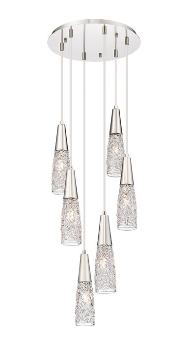 Innovations 322-6P-PN-G322-3CL Six Light Pendant, Polished Nickel