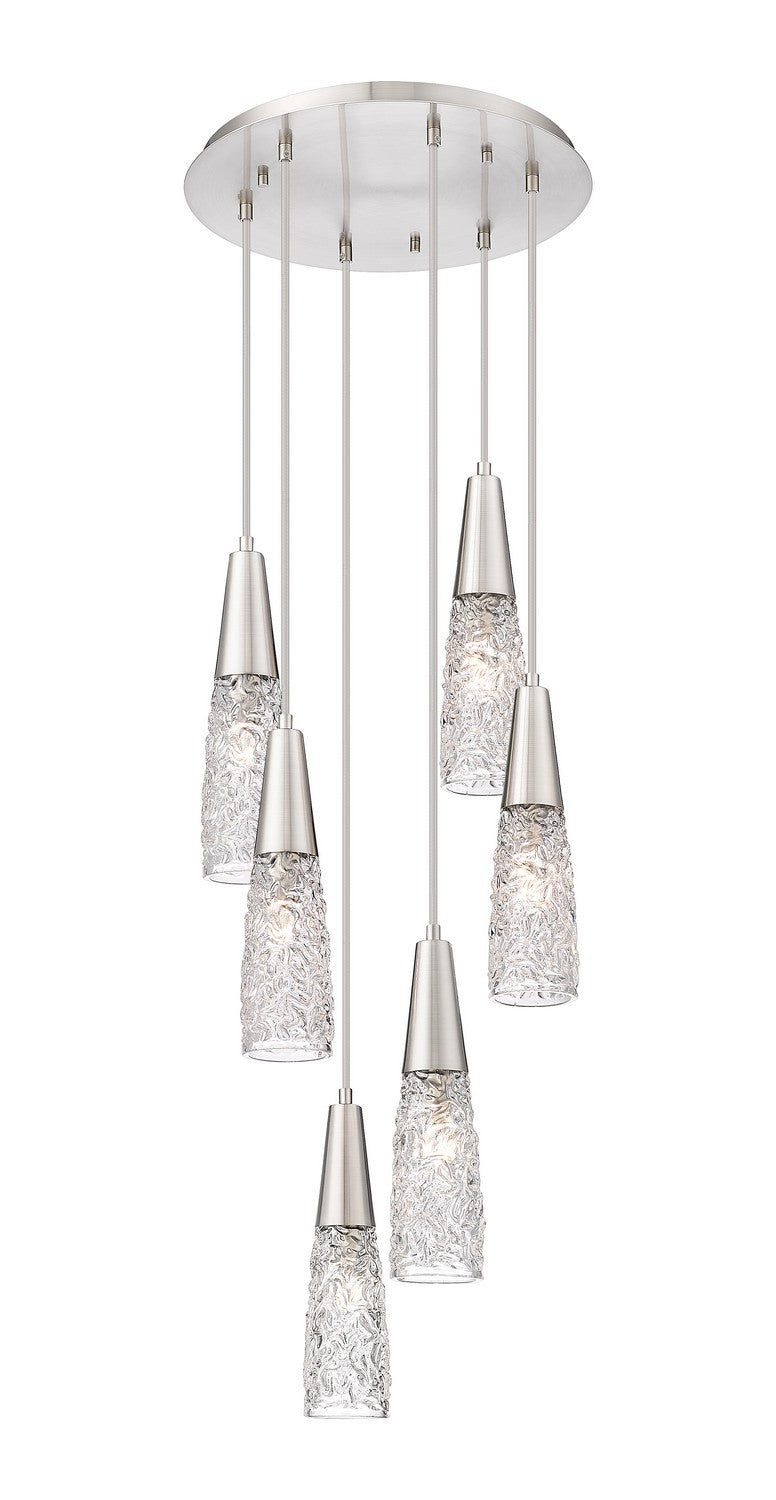 Innovations 322-6P-SN-G322-3CL Six Light Pendant, Brushed Satin Nickel