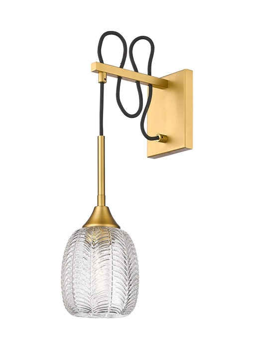 Innovations 323-1W-BB-G323-5CL One Light Wall Sconce, Brushed Brass