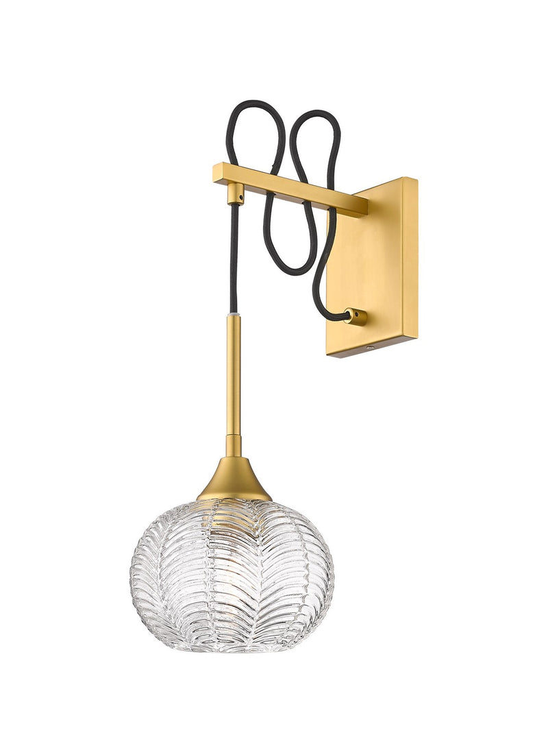 Innovations 323-1W-BB-G323-7CL One Light Wall Sconce, Brushed Brass